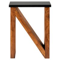 mesa auxiliar lateral 45x30x60cm madera de acacia patas en forma de n