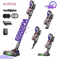 aspiradora inalambrica erabros ev3 500w 60kpa potente succion 60 minutos de autonomiaaspiradora sin cable bateria extraible aspiradora de mano ultraligera para limpieza de pelo de mascotas en