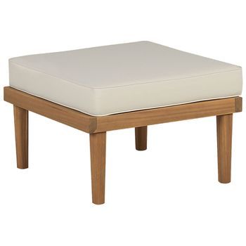 Otomana De Madera De Acacia Clara Beige Claro Cojín Resistente Intemperie Baratti