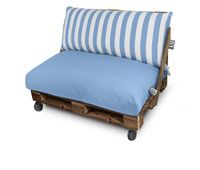 cojin para palets toldotex azul cielo set asiento 120x80x20 liso  respaldo 120x45x25 rayado happers