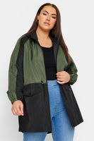 yours chubasquero caqui y negro bloques de color mujer curvy y tallas grandes yours