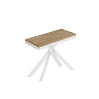 consola extensible 90x40196 cm saki small evolution roble natural estructura blanca