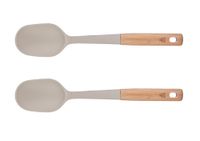 cubiertos para ensalada de madera y silicona