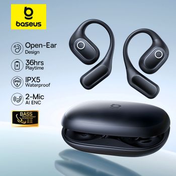 Baseus Eli 2i Fit auriculares abiertos inalámbricos verdaderos Bluetooth 6,0 ganchos para la oreja auriculares IPX5 auriculares deportivos impermeables Bass Boost