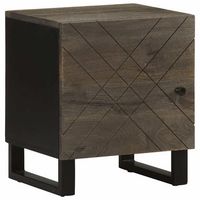 mesita de noche 40x33x46 cm madera tratada metal - negro