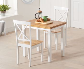 Hastings Extending White And Oak Painted Table With Epsom Chairs - Oak and White, 2 Chairs