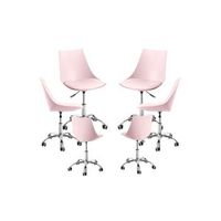 pack 6 sillas blok office - rosa
