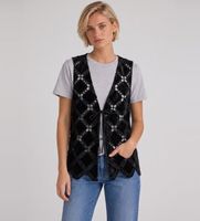 boss para mujer 50568262 chaleco ileana negro 34 clasico poliester manga larga