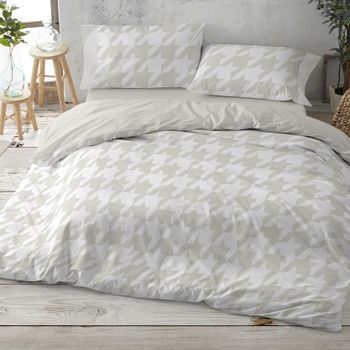 Juego Funda Nórdica 100% Algodón Cama De 150 Cm - Caqui - Burrito Blanco
