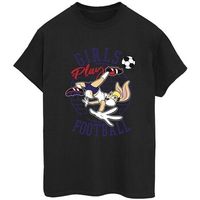 dessins animes camiseta girls play football para mujer