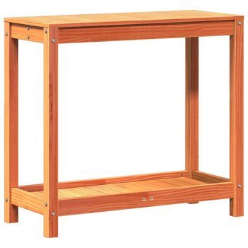 Mesa De Plantación Y Estante Madera Maciza Marrón 82,5x35x75 Cm Vidaxl