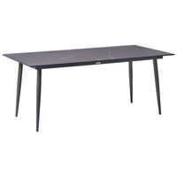 mesa de conferencia con tablero de hpl y estructura de aluminio resistente oficina gris oscuro tolentino