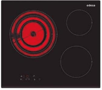 vitroceramica independiente radiantes edesa evt-6328 b a 3 zonas coccion ancho 60 cm