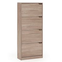 mueble zapatero 4 puertas color roble para 24 pares
