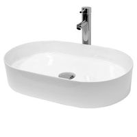 lavabo ceramico ovalado 605 x 380 x 125 mm blanco ecd germany