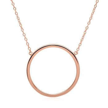 Cadena círculo de plata 925 chapada en oro rosa