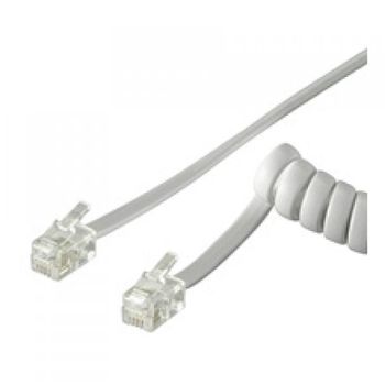 Goobay Cable Telefónico en Espiral de 4 Hilos RJ10 4m Blanco