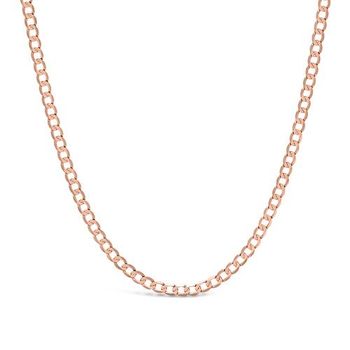 Cadena barbada de oro rosa de 18 quilates de 3,3 mm de grosor