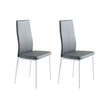 Pack 2 Sillas Salón Comedor Sora Estilo Moderno En Color Gris 98x42x47 Cm