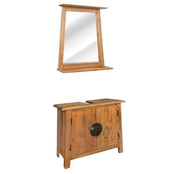 Conjunto De Muebles De Baño Madera Maciza De Pino Vidaxl