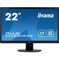 iiyama prolite x2283hs-b3 full hd 22 lcd monitor - black black