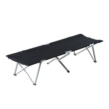 Outsunny Cama de Acampada Plegable con Marco Metálico Carga 136 kg para Playa Senderismo 193x64x40 cm Negro   Aosom España
