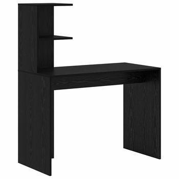 Escritorio | Mesa De Trabajo Roble Negro 102 X 50 X 124 Cm Madera De Ingeniería