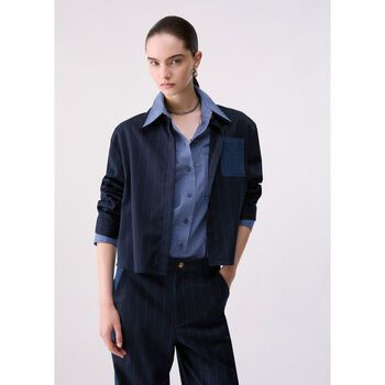 Liu Jo Camisa Camisa de raya diplomática con bolsillo para mujer