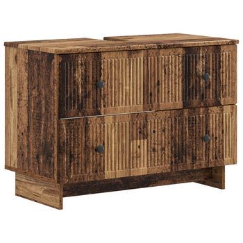 Vidaxl Mueble De Lavabo Para Baño Ede Madera Envejecida