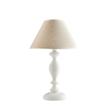 Cascina Lume En Madera Shabby Blanca 1 Luz Con Pantalla Dm.35 H.57 Ø35 Bl265-lm-bco