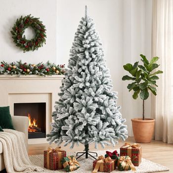 Árbol De Navidad De Abeto De Pvc Acerohomcom 180 Cm - Verde Y Blanco