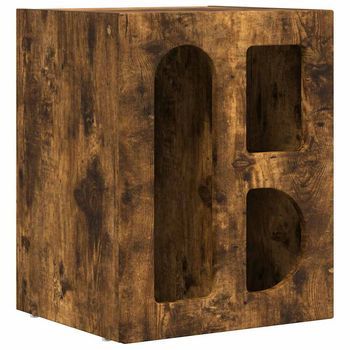 Mesita De Noche Elst Roble Ahumado 40 X 35 X 50 Cm Vidaxl