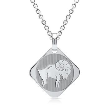 Cadena de plata signo zodiacal aries