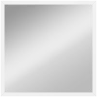 homcom espejo mural cuadrado 50 x 50 cm marco de madera blanco ideal para bano salon o dormitorio
