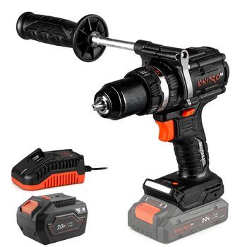Dnipro-m Taladro Atornillador Percutor 20v Brushless 160nm, Portabrocas 13mm, 21+1 Posiciones De Par, Batería 6ah + Cargador – Cd-202bc Ultra