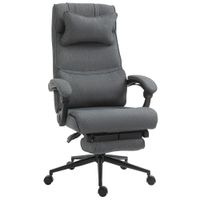 vinsetto silla de oficina ergonomica de altura regulable con reposabrazos y reposapies 66x70x115-123 cm gris   aosom espana