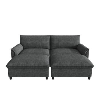 Sofá seccional modular Cloud, Negro   Aosom España