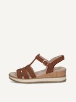 caprice heeled sandal brown made of leather without heel size 40