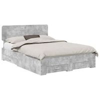cama matrimonial  cama para adulto  estructura de cama con cabecera gris concreto 160 x 200 cm