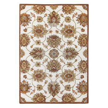 Alfombra De Lana Beige Claro/marrón/verde Oliva 140 X 200 Cm Pelo Largo Ezine