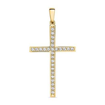 Colgante cruz de oro de 9 quilates con circonita