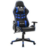silla de gaming de cuero sintetico negro y azul vidaxl
