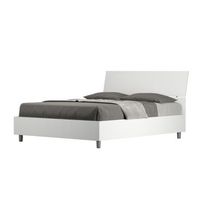 cama doble con almacenaje 140x190 con cabecera inclinada fresno blanco demas