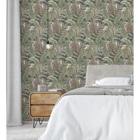 papel pintado vinilico ecologico decorativo de hojas tropicales - palmer hill 680741 de gaulan - rollo de 10 m x 053 m