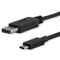 startechcom cable 18m usb c a displayport 12 de 4k a 60hz - adaptador convertidor usb tipo c a displayport - hbr2 - conversor usbc con modo alt - compatible con thunderbolt 3 - negro