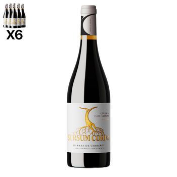 Arte Sabor Caja De 6 Botellas De Vino Tinto Sursum Corda. 100% Garnacha, Crianza De 4 Meses, Cebreros. Vendimia Del 2021. 75cl Con 14,5% Vol. 7,5x7,5x30 Cm. Color: Único