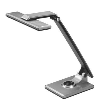 FABRILAMP Flexo Vinchi Plata/negro 9w 630lm 4500k Tactil Regulable Intensidad Articulable 41,9x23x27,6 Cm