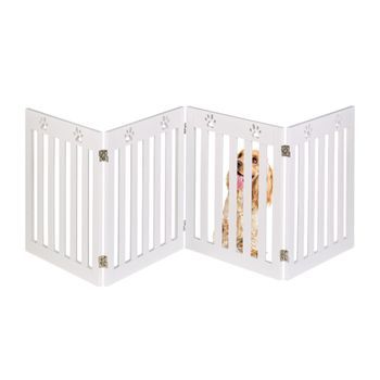 Barrera Para Perros De 4 Piezas Con Patas - White - 12.5x69.5x55.8cm
