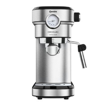 Cecotec Cafetera para Espressos y Cappuccino Cafelizzia 790 Steel Pro. 1350W, Manometro, Sistema Thermoblock, 20 Bares