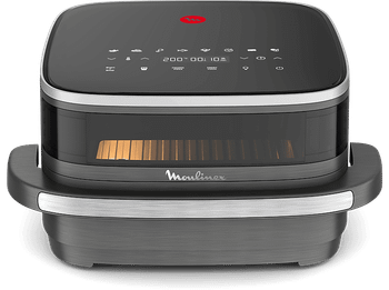 Freidora de aire - Moulinex Easy Fry XL Surface AL402H, Superficie cocción XL, Doble resistencia, 2200 W, 4 L, 10 Programas, Compacta, Gris